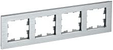 Рамка универсальная IEK Brite РУ-4-1-БрА 4-м. металл алюминий  картинка